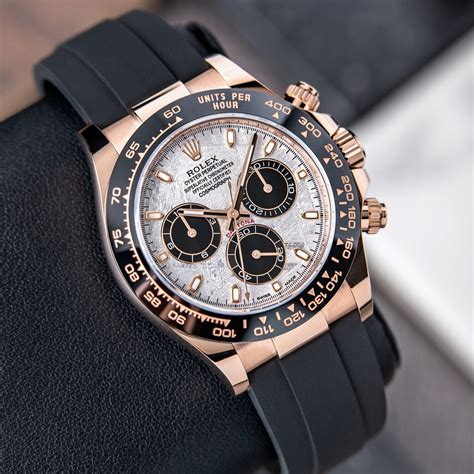 rolex chronograph rose gold ln leather